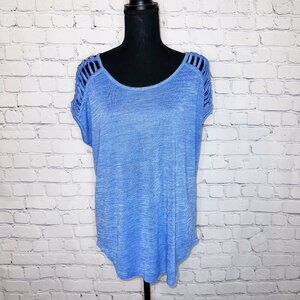 New york and company cutout sleeve tank blouse